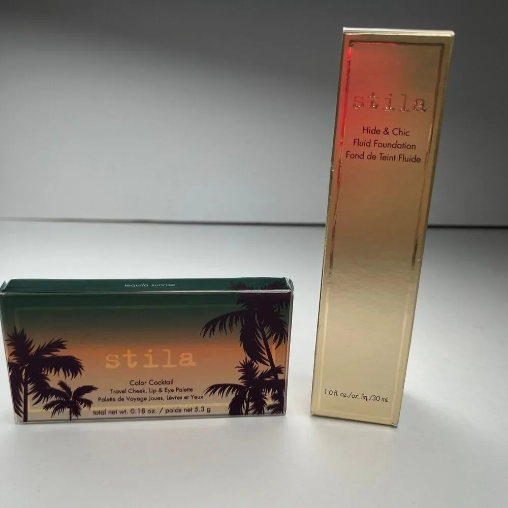 New Bundle Stila Liquid Foundation & Cheek, Lip, & Eye Palette Cosmetic #350